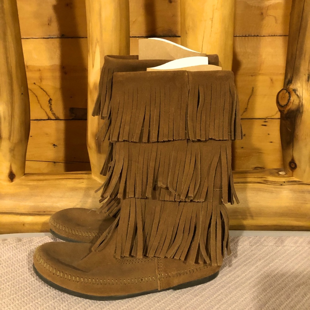 Minnetonk Moccasin Brown Tall Boots